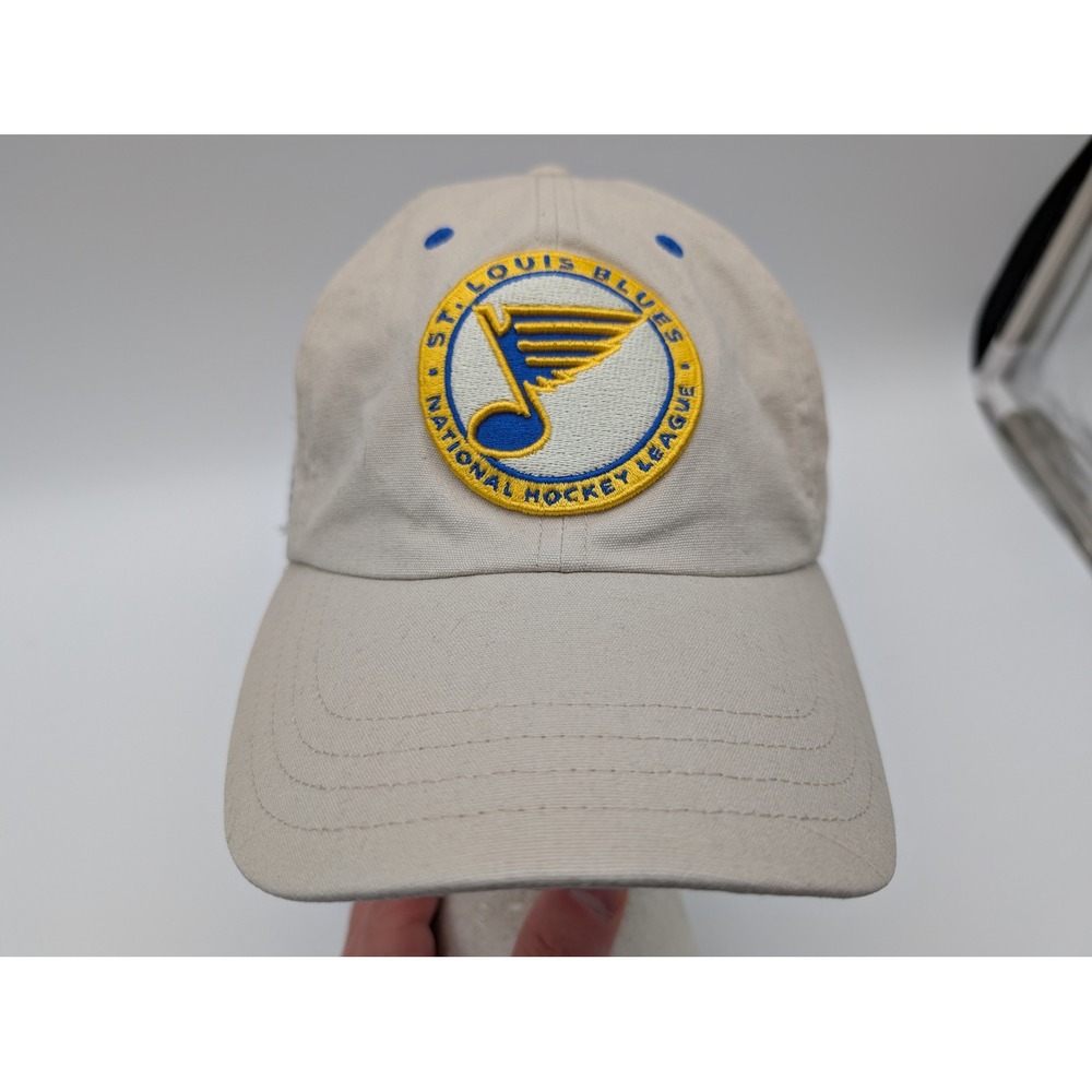 Fanatics St Louis Blues Vintage Hockey Hat Tan Adjustable Strapback NHL Cap